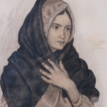 Retrato de joven con guardapiés de arropar Museo Marcial Moreno Pascual Lagartera