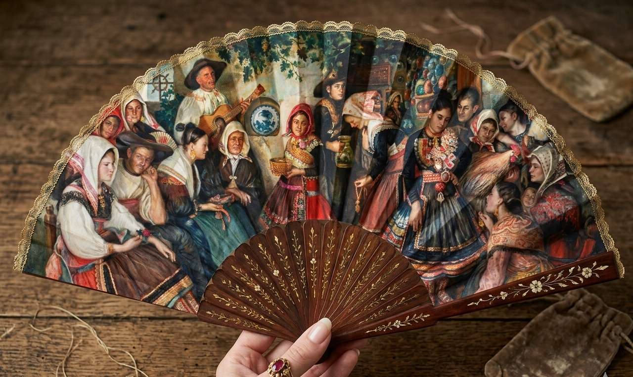 Abanico Lagartera Museo Marcial Moreno Pascual Lagartera